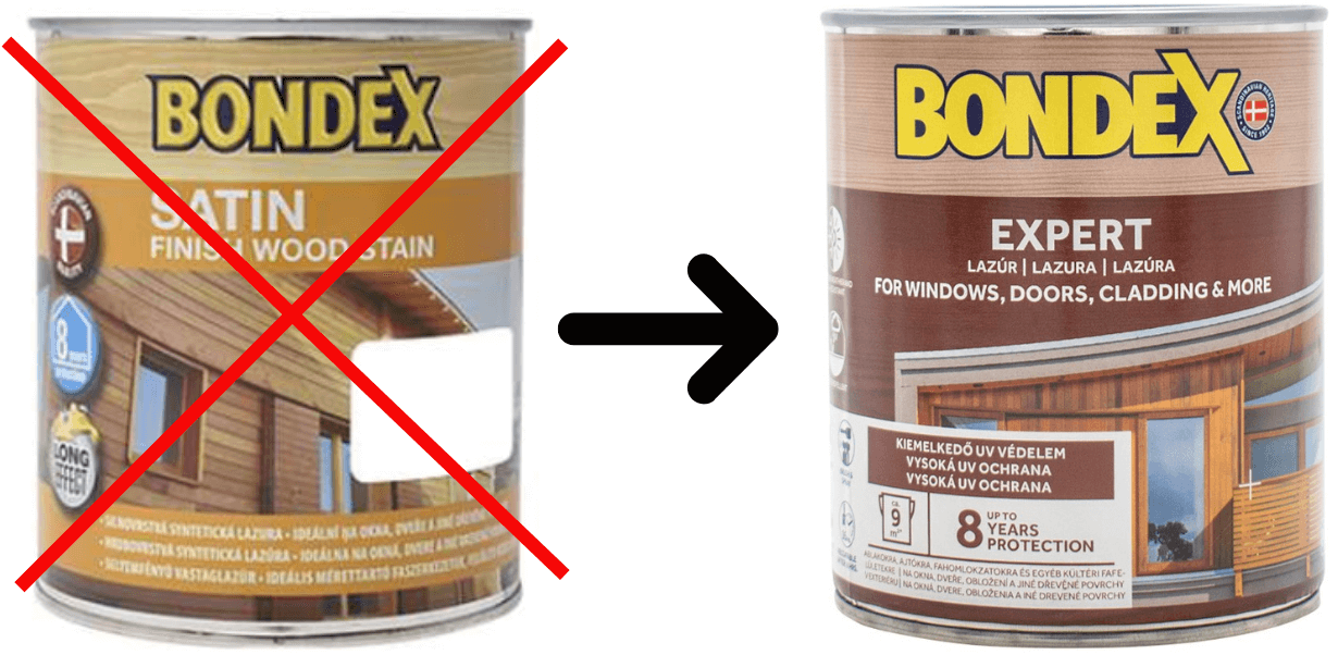 Přejmenování produktu - BONDEX Expert byl dříve BONDEX Satin